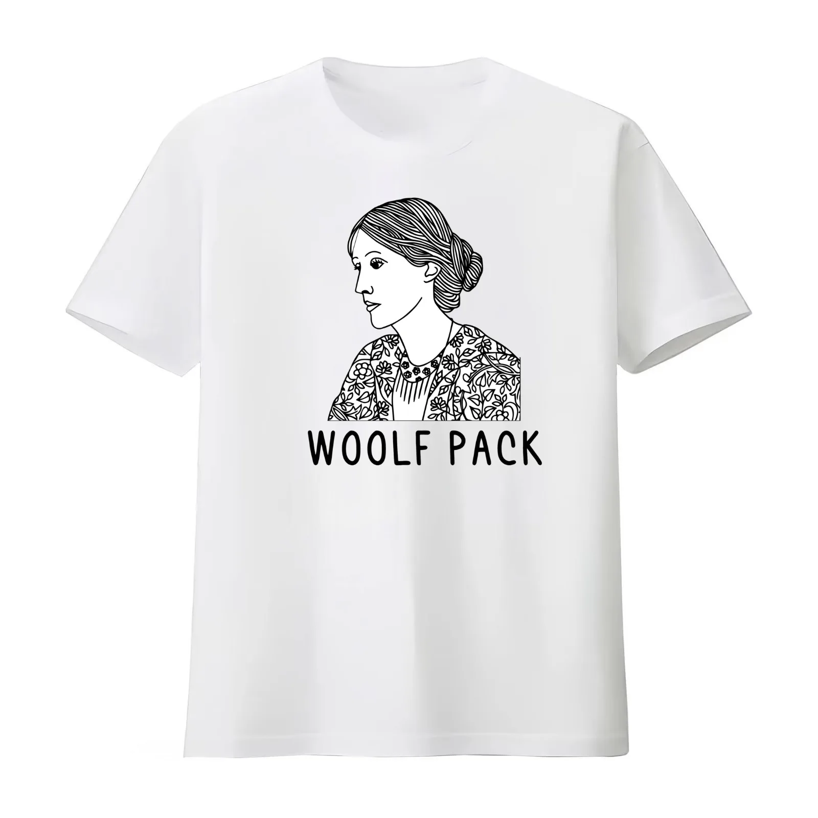 Virginia Woolf -Woolf Pack T-Shirt Summer Casual Cotton Tee Oversized Streetwear Tops Vintage Graphic Print Unisex Men Women