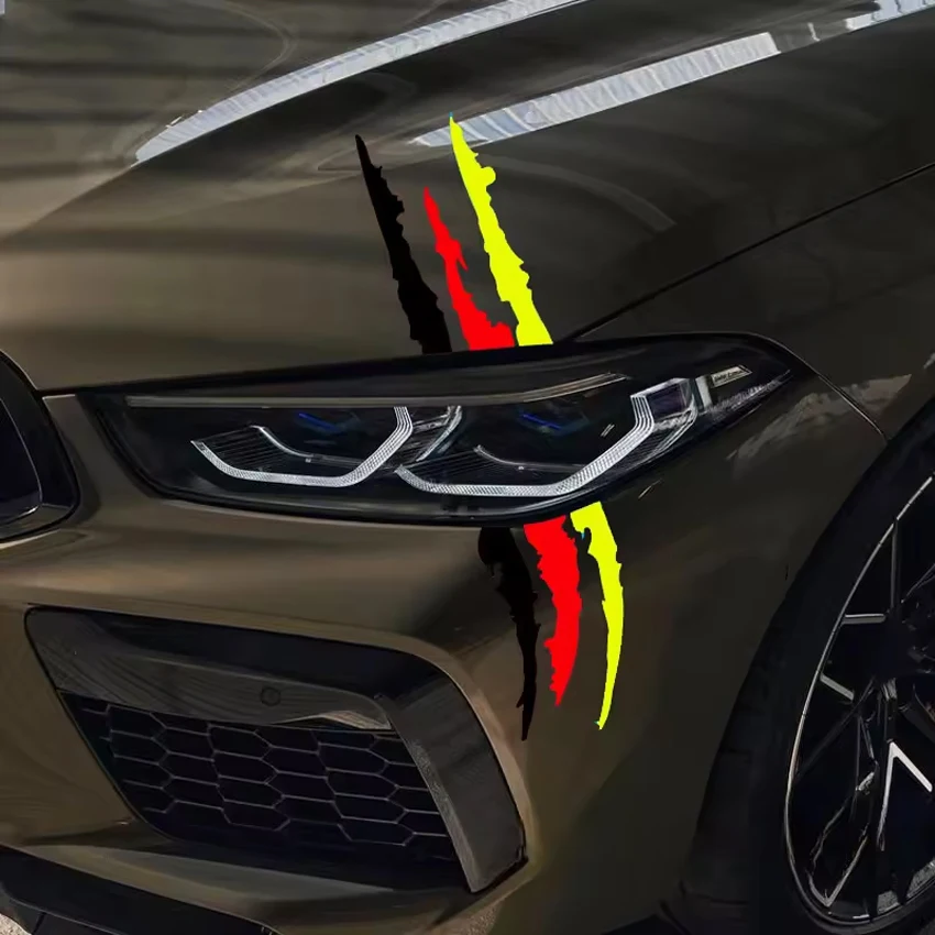 JDM Car Torn Stripe Style Monster Claw Scratch Decal Car Hood Side Body Sticker Racing Style Vinyl Stickers Set