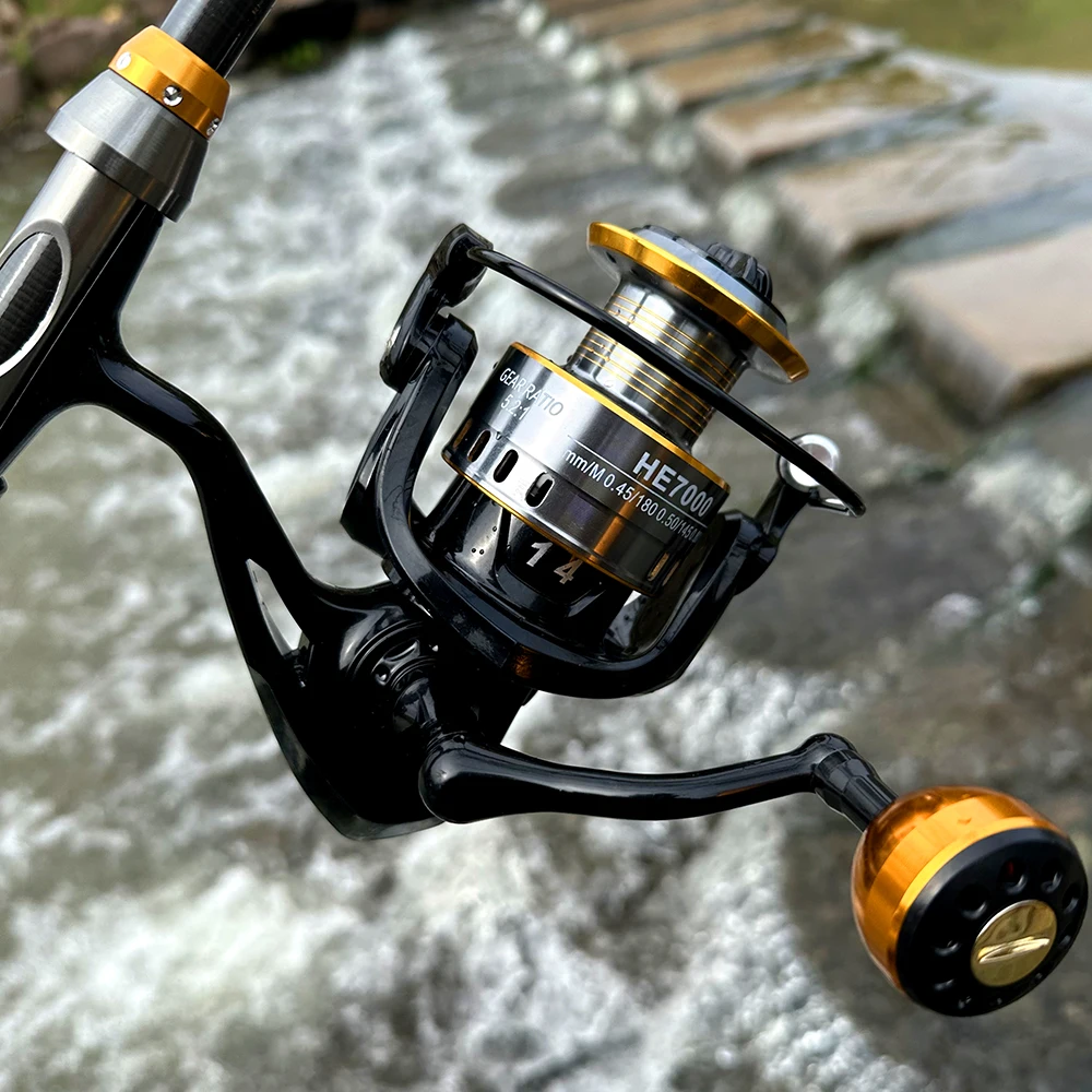 Carrete de spinning de aluminio 5.2:1 8kg drag – agua dulce y salada - imagen 4