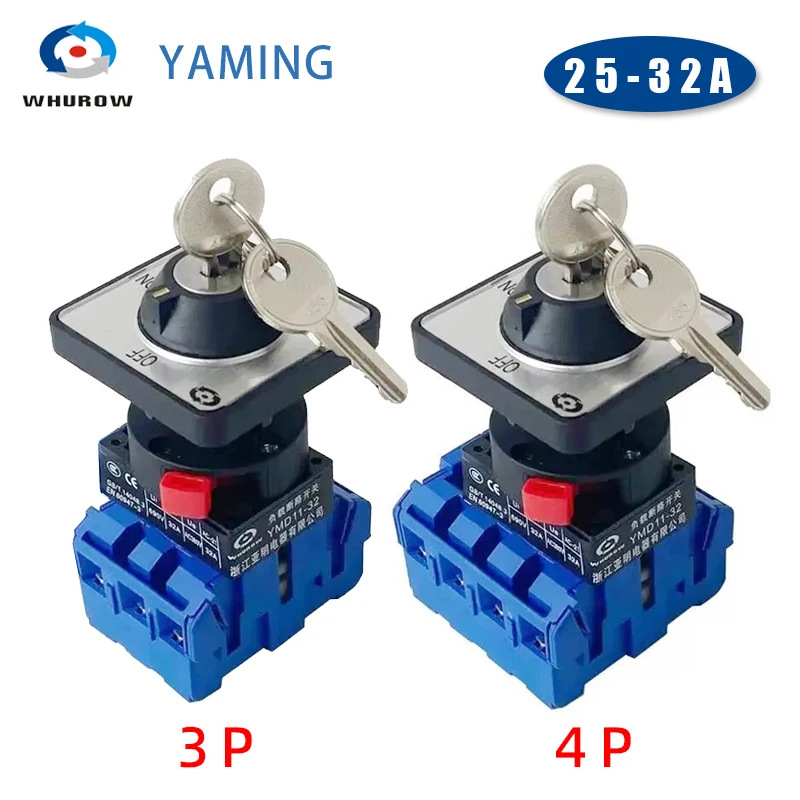Cam Isolator Switch YMD11-32A YS3 Load Circuit Breaker Universal Master Control Key With Lock Rotation Power Off LW30