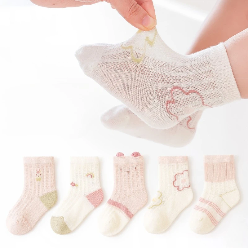 

5 Pairs Cartoon Baby Socks Cute Cat Animal Soft Cotton Knit Baby Girl Kids Boy Newborn Boys Children's Socks for 0-8 Years