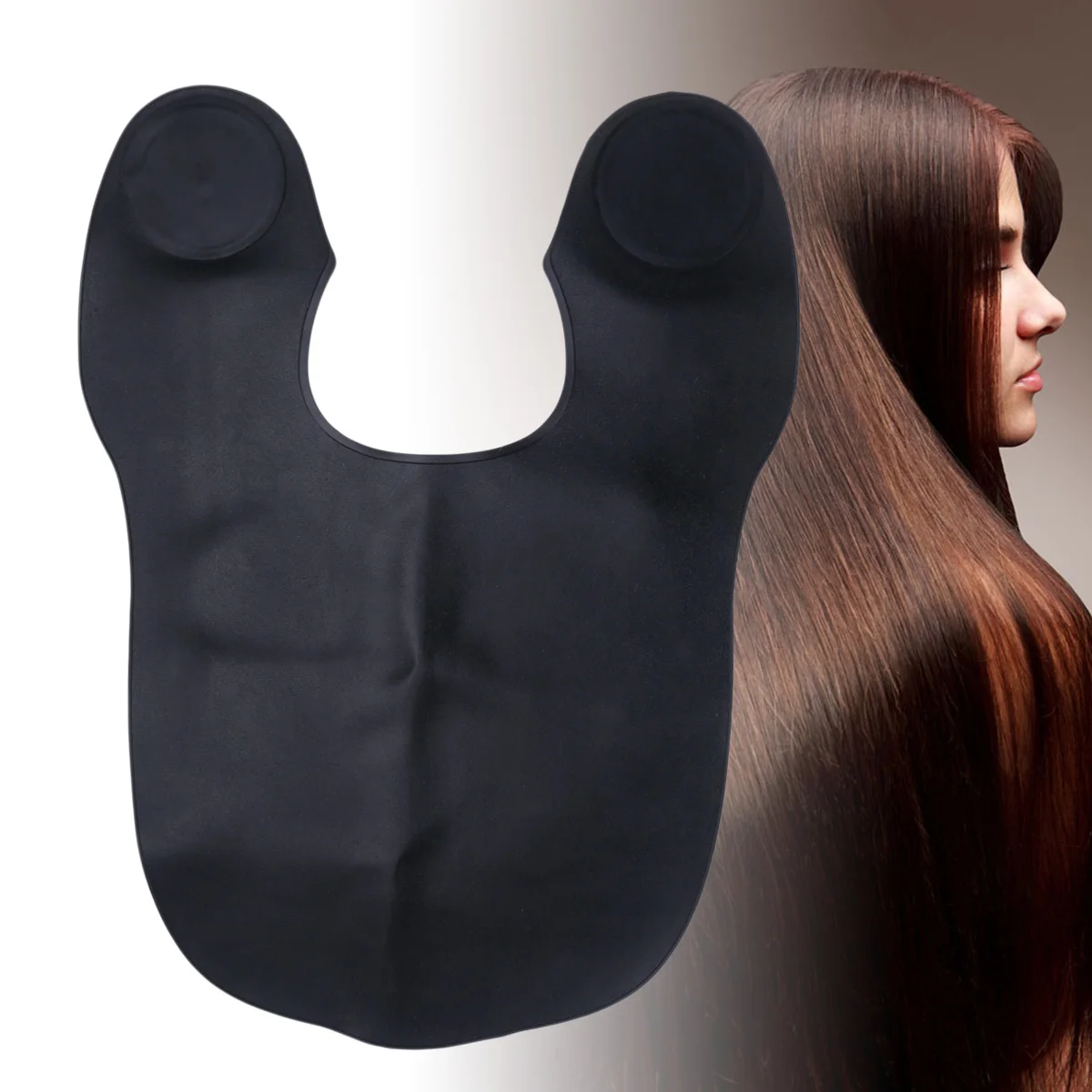 

Silicone Hairdressing Cape Dyeing Salon Barbers Cutting Cloak Black Lightweight Water Repellent Material Easy Dry