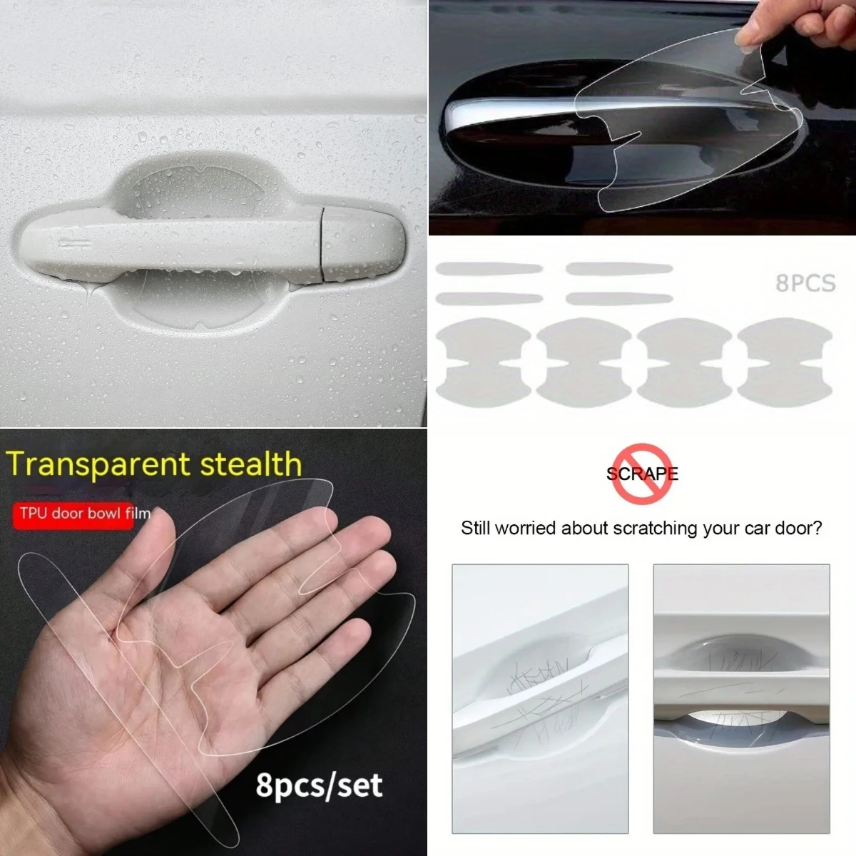 

Car Door Bowl Handle Invisible Protective Sticker Auto For Audi A4 Q5 A3 Q3 Q7 A6 Q2 A5 E-tron TT