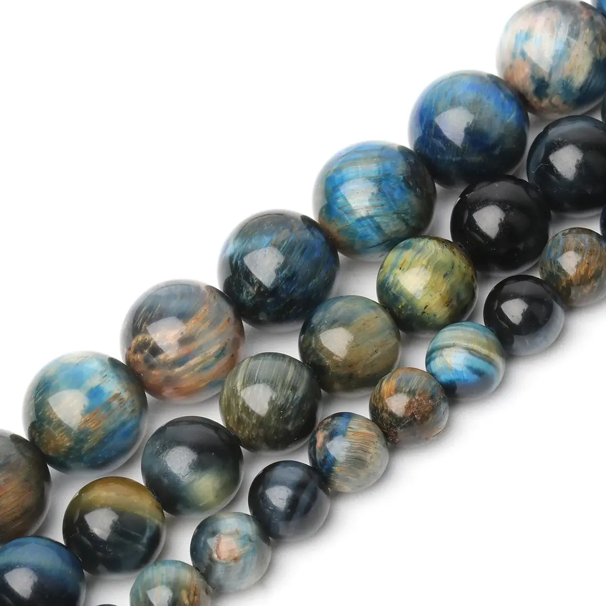 6/8/10mm AA Natural Stone Blue Tiger Eye Bead Peter Tiger Eye Bead Round Loose Bead For Jewelry Making DIY Charms Bracelets 15''