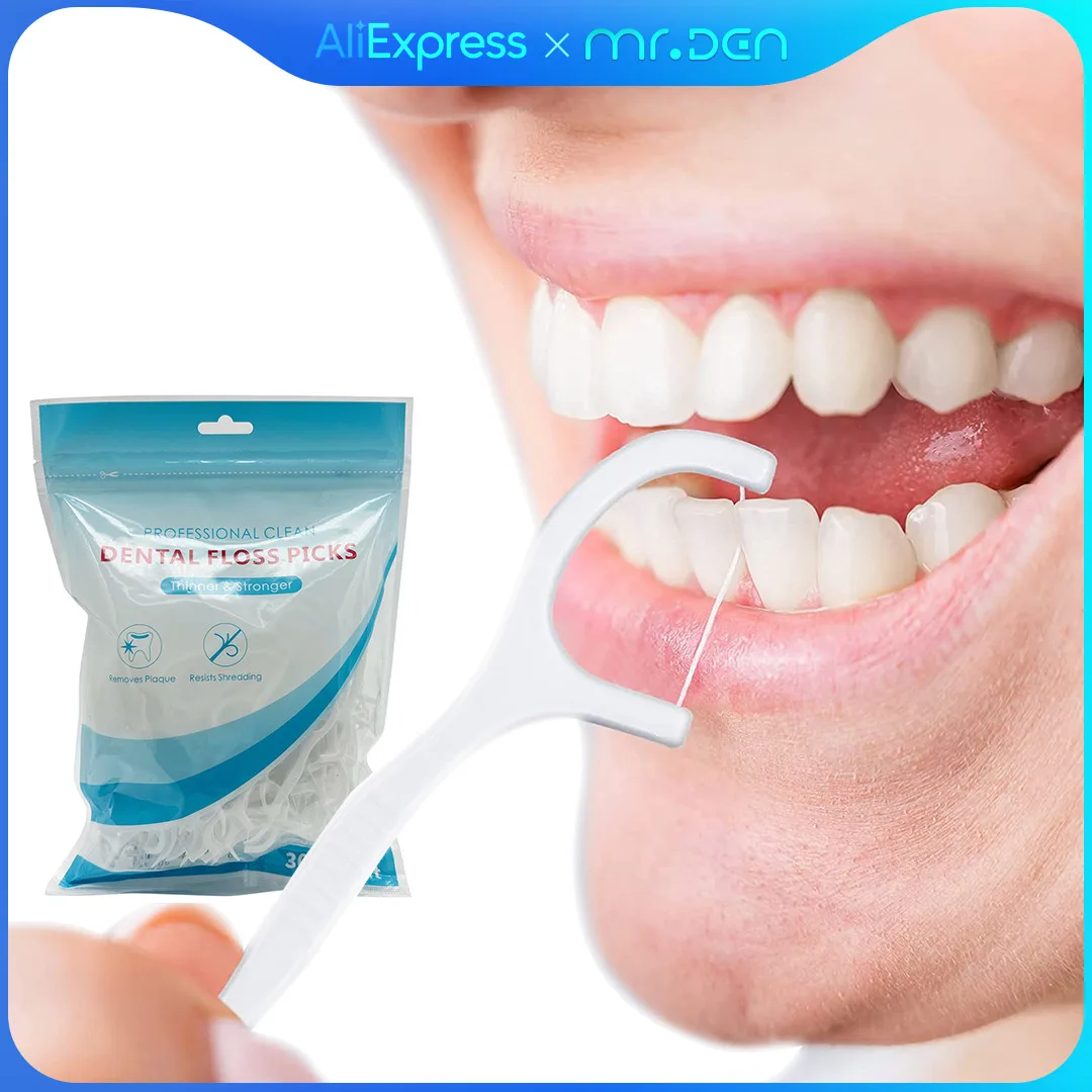 MR DEN Volume Pack Bagged Dental Floss Pick Teeth Cleaner High Tensile Force Teeth Stick Oral Hygiene Care Tool