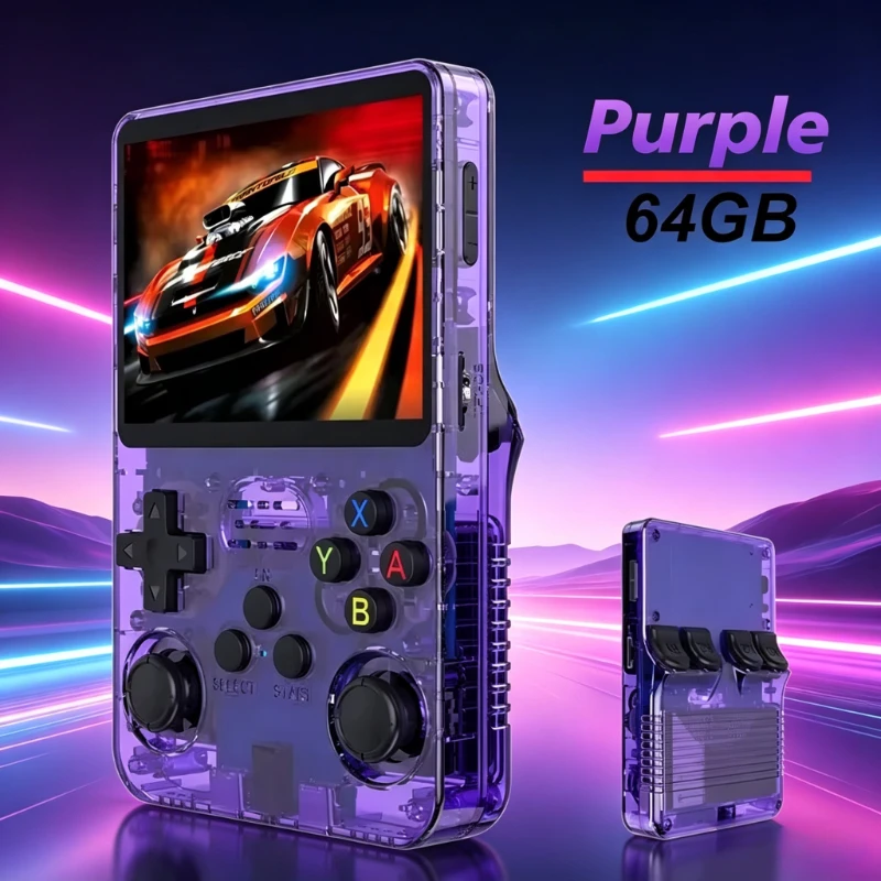 R36HD Retro Handheld Video Game Console 3.5 Inch IPS Screen 