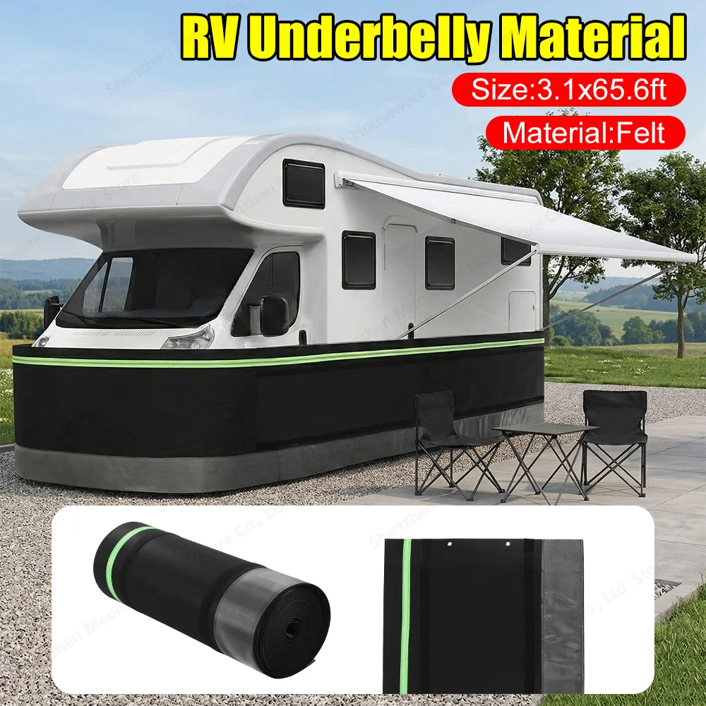 

Wheel Rv Cover Easy Installation Mobile Home Skirting Panels 3.1x65.6ft with Bottom Iron Mesh for Garden Outdoor Yard