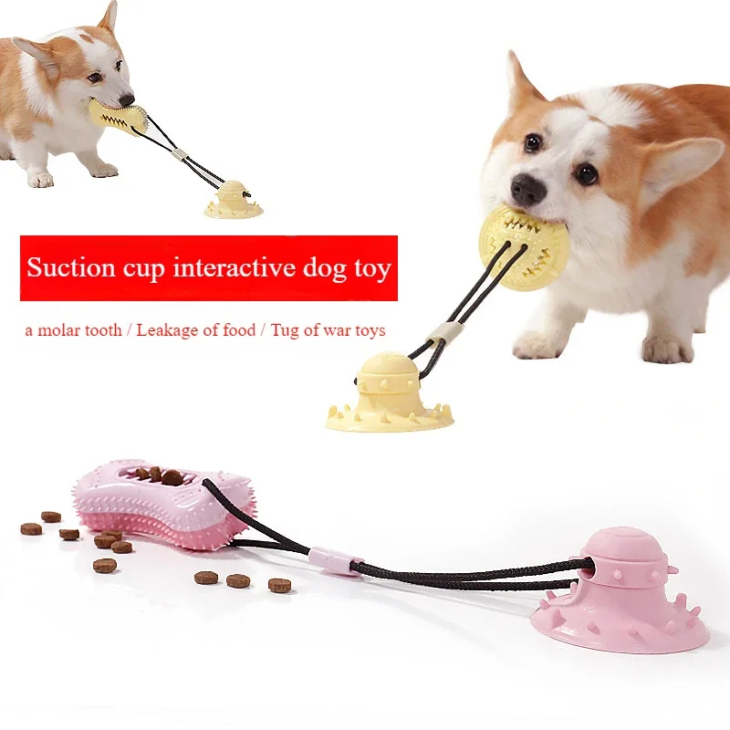 

Pet Suction Cup Pull Rope Bite Resistant Teeth Cleaning Food Leakage Ball Dog To Relieve Boredom Stress Fun Pet Toys Supplies