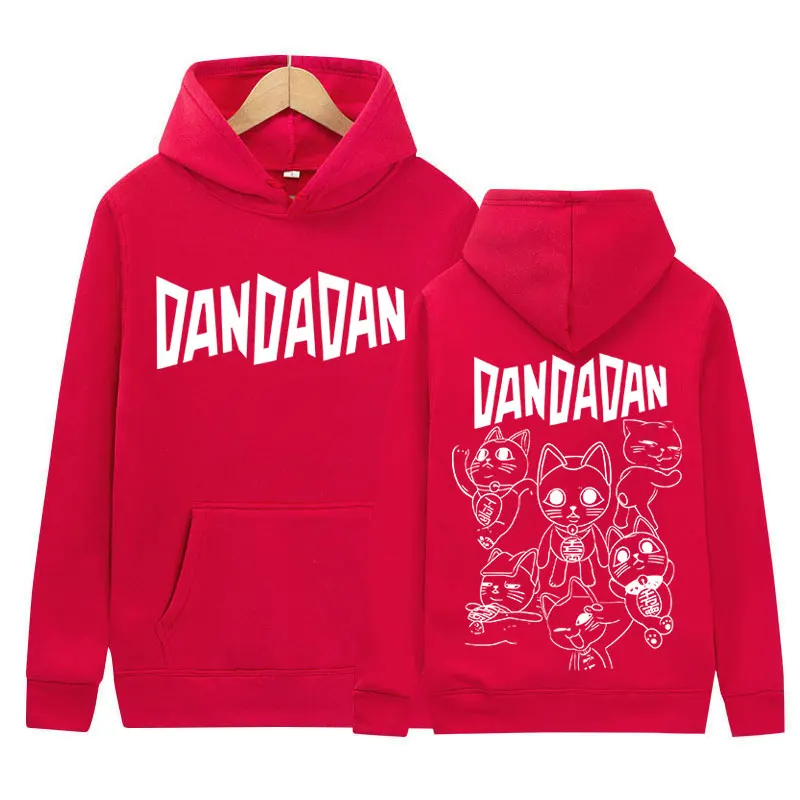 Anime giapponese Dandadan Okarun Dan Da Dan Felpa con cappuccio grafica Divertente stile gatto Uomo Donna Felpa in pile Y2K Vintage Harajuku Felpe con cappuccio