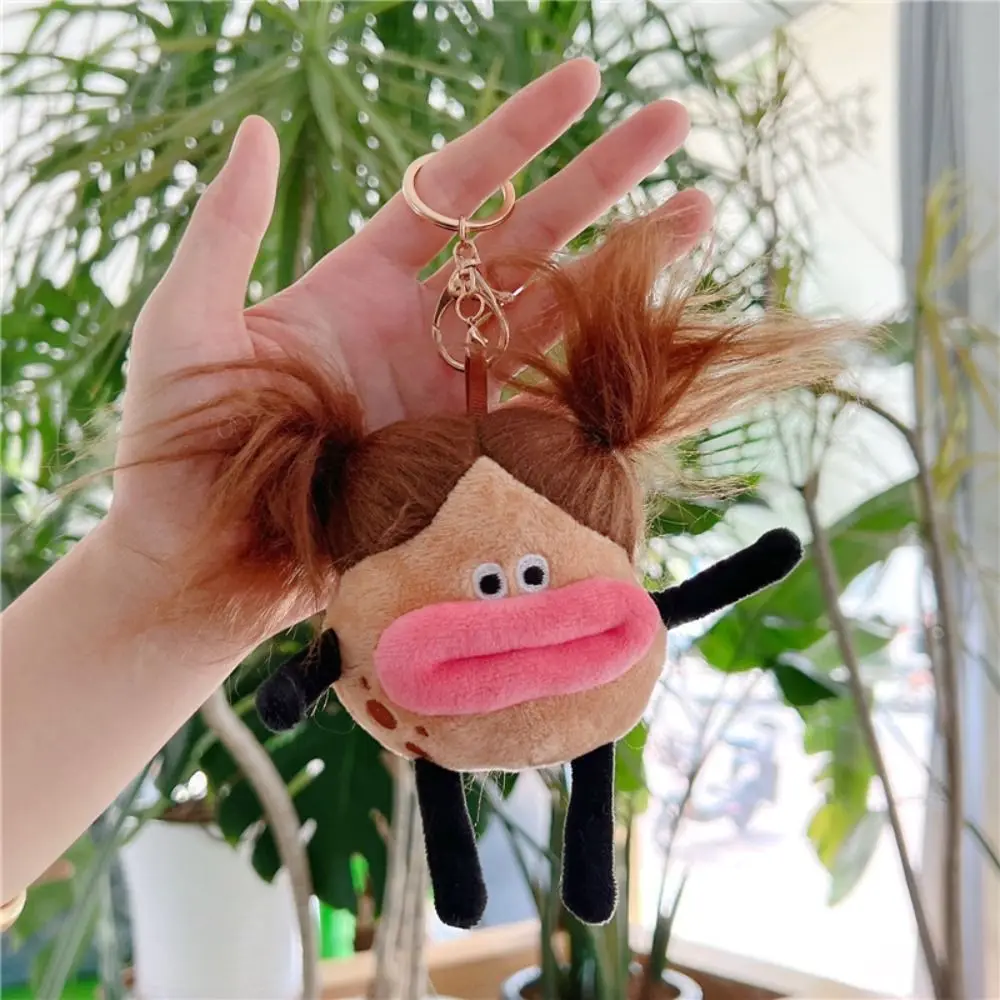 

Bag Pendant Sausage Mouth Potato Family Doll Keychain Fried Potatoes Decor Plush Keychain Ugly Funny Plush Keyring Girls Women