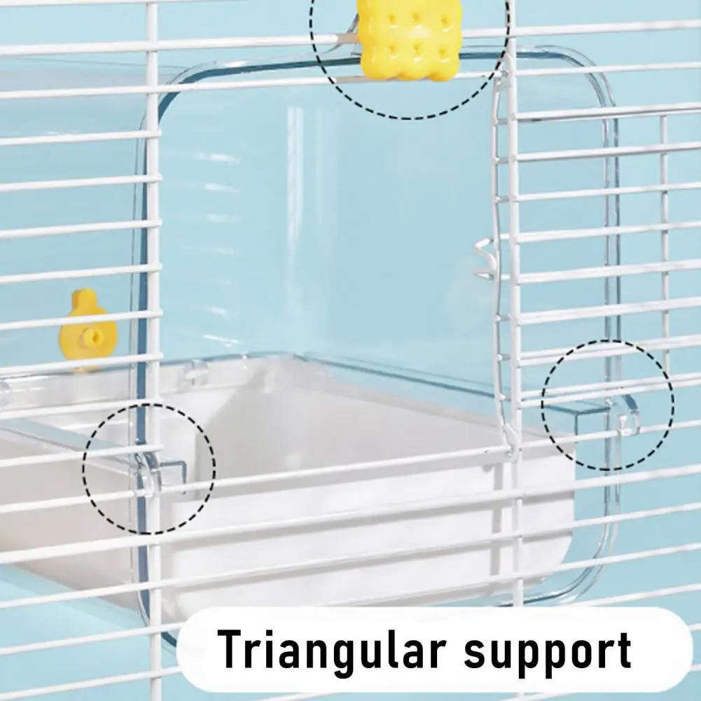 Hygienic Bird Waterer No Mess Bird Cage Feeder with Transparent 2-in-1 Parakeet Bathtub Multi-functional Shower Box Extendable
