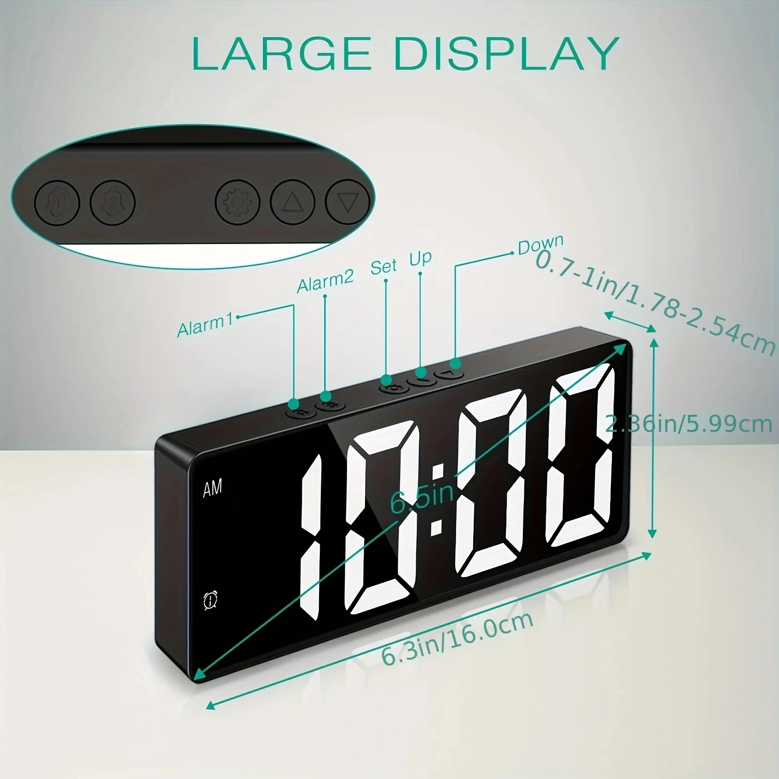 Mirror Digital Smart Alarm Table Teperature Clock 3