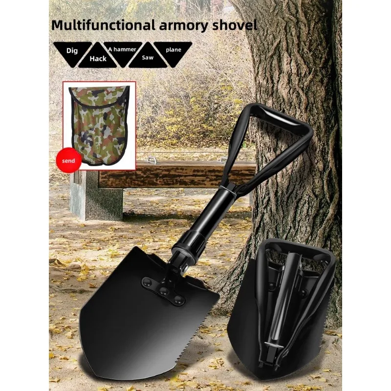 Multifunctional Folding Engineer Shovel – Portable Emergency Rescue Tool for Fishing, Planting & Outdoor Exploration