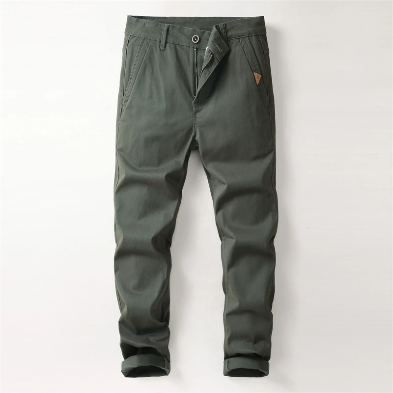 

Green Men's Pants Stretch Casual Full Length Trousers for Men Straight Cut Mens Clothes 2025 Spring New High Quality Pants