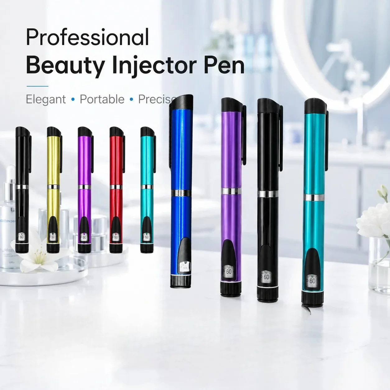 5Pcs Reusable V3 Injection Pen Set Magic Pen Metal Upgrade 60IU Refillable Adjustable Dose Pen Injector Compatible  Home Use