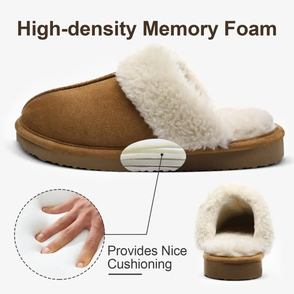 Litfun Winter Fur Women Slippers Fashion Fluffy Fur Slippers Furry Fuzzy House Slippers Indoor Warm Bedroom Comfy Plush Slippers