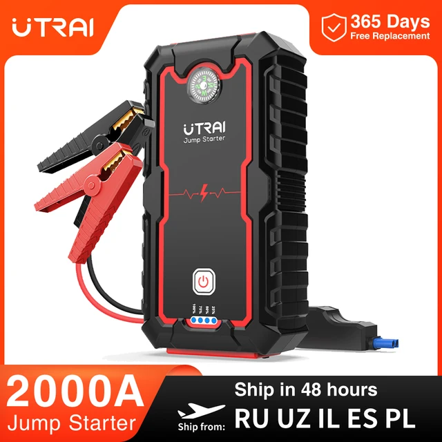 UTRAI 2000A Jump Starter Power Bank przenośna ładowarka urządzenie rozruchowe do awaryjnego uruchamiania akumulatora samochodowego 8.0L/6.0L