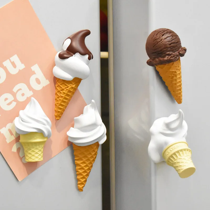 Internet celebrity creative anti real cute multiple ice cream refrigerator stickers