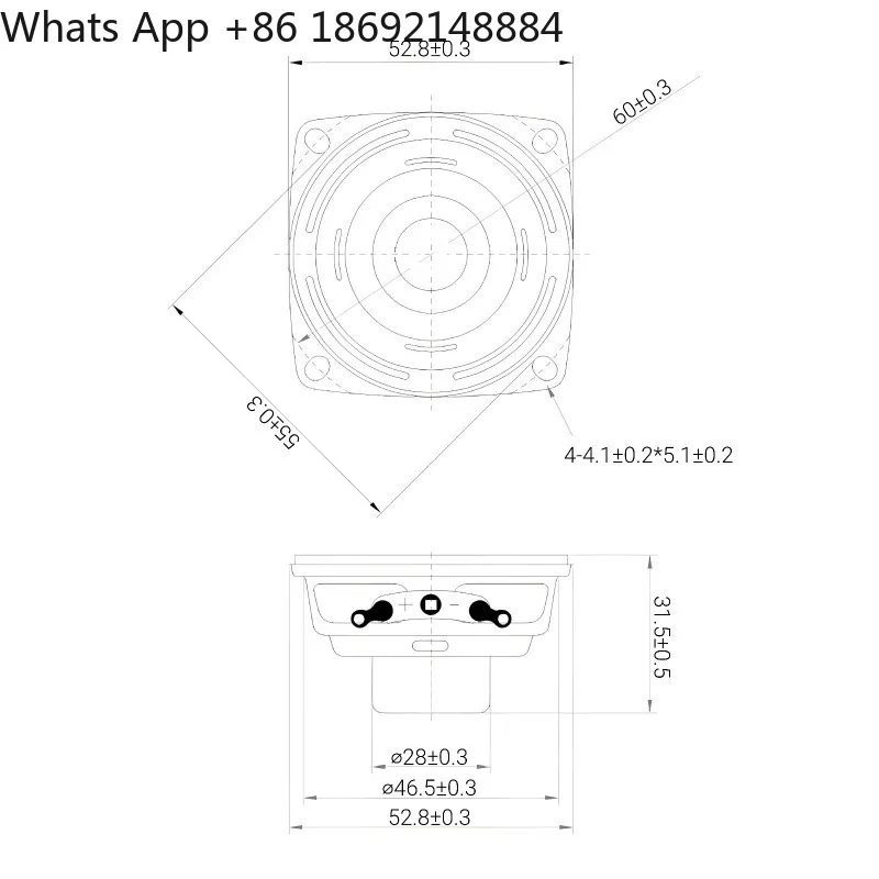 52mm4 Euro 15W dual magnetic 20-core rubber side long-stroke full-range speaker