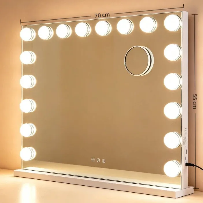 Desktop with ozone air purification function, Hollywood LED makeup mirror desktop can adjust the angle