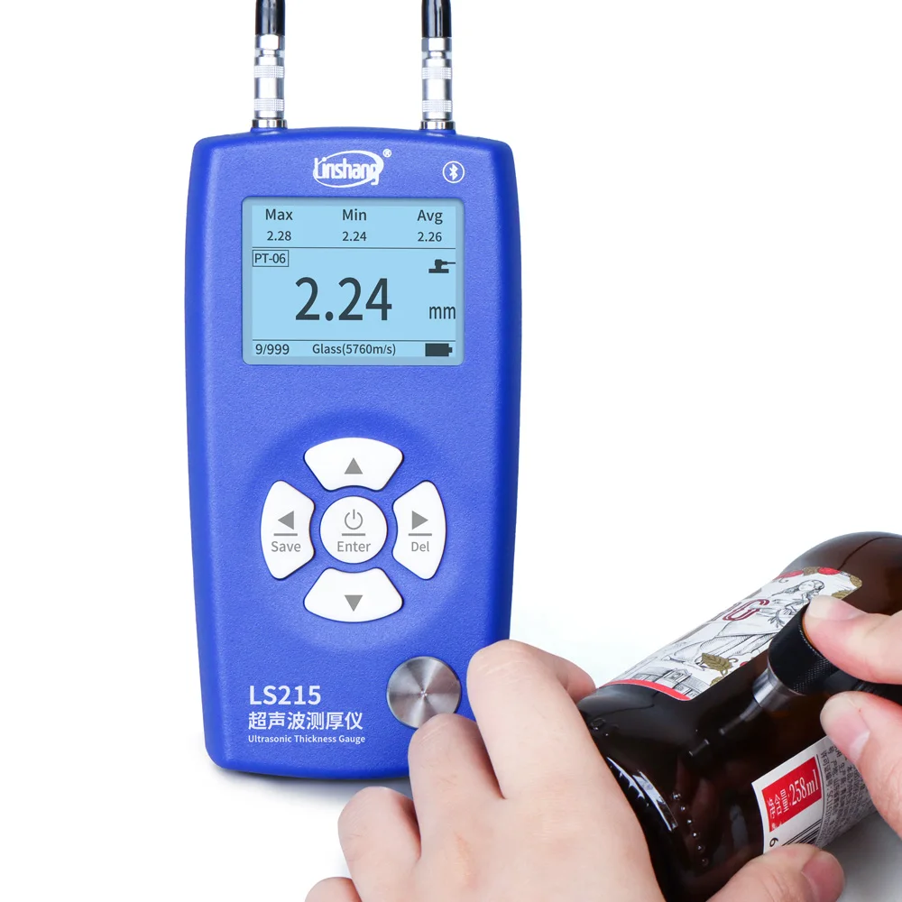 LS215 Ultrasonic Thickness Gauge, 320mm Measuring Range, 0.01mm Resolution, for Steel & Metal Thickness Measurement