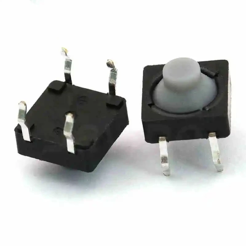 20pcs/lot 8x8x5MM 4PIN/2PIN Conductive Silicone Soundless Tactile Tact Push Button Micro Switch Self-reset