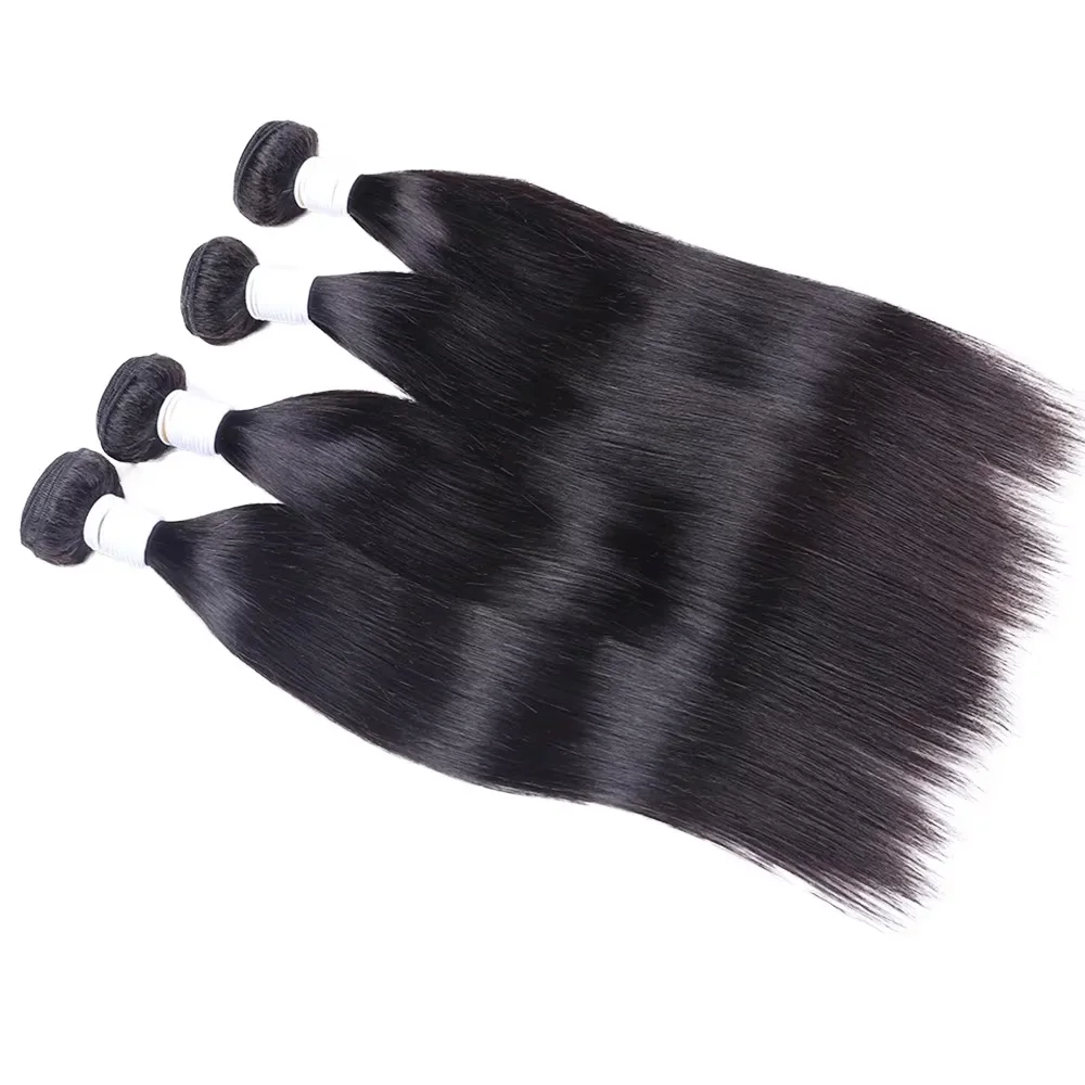 3/4 Pcs Natural Black Straight Bundles 40 Inch Brazilian Weave Human Hair Bundles Human Hair Remy Hair Extensions For Women
