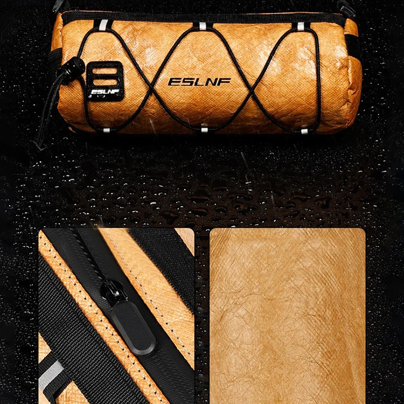 1 Pc Brown Bicycle Handlebar Bag Outdoor Large-Capacity Sports Crossbody Bag Waterproof For Mountain/Road Bike Cycling Accessory