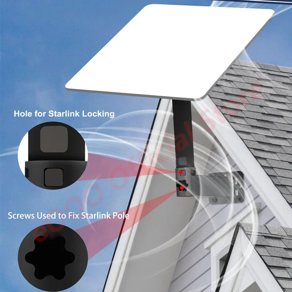 Starlink Gen V3 Long Wall Mount,Adjustable Tilt 160 degree,Starlink Internet Satellite Antenna Mounting Kit,Locking Holes&Screws