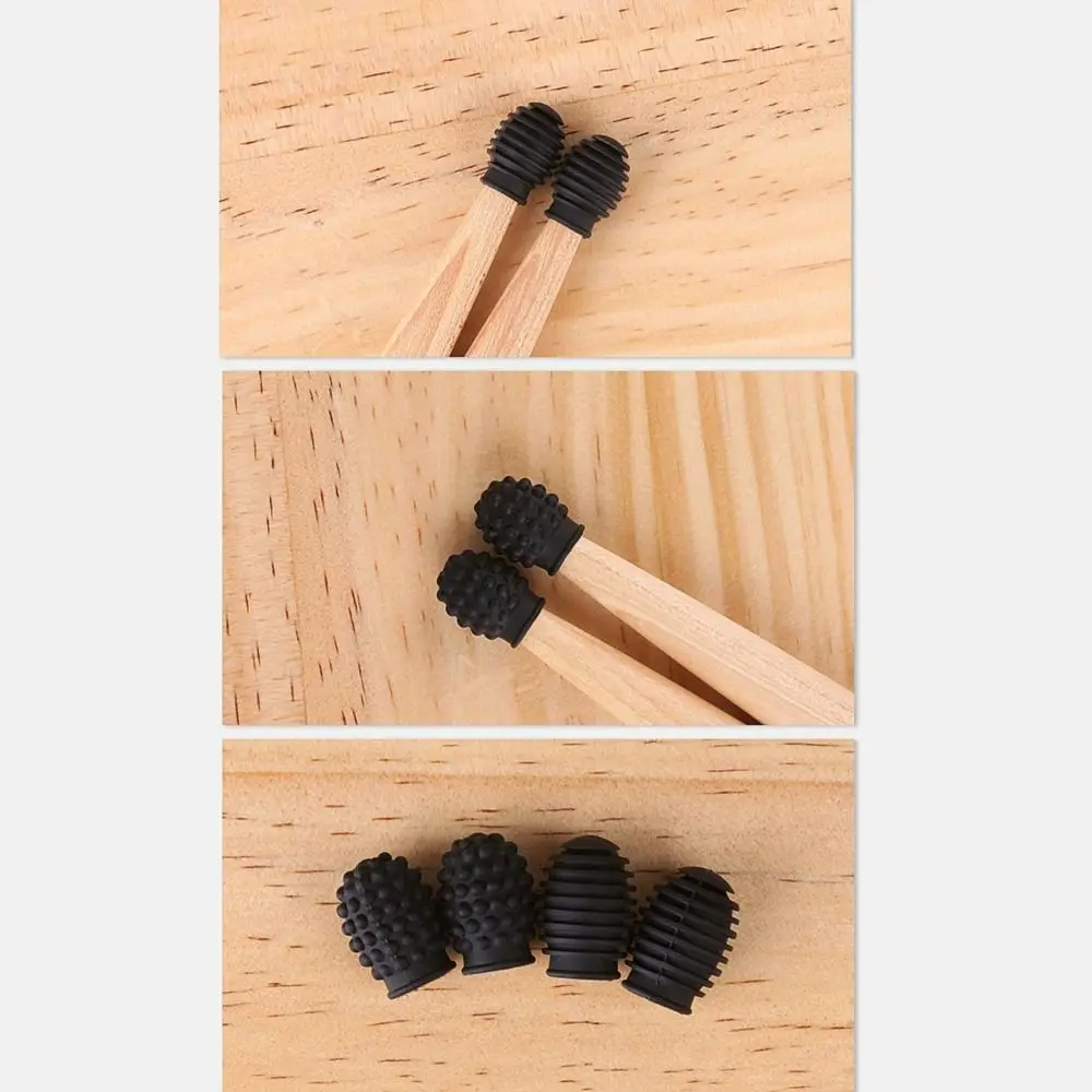 2Pcs Silicone Drum Mute Weakened Sound Noise Reduction Drumstick Head Protective Cover Wear-resistant Soft