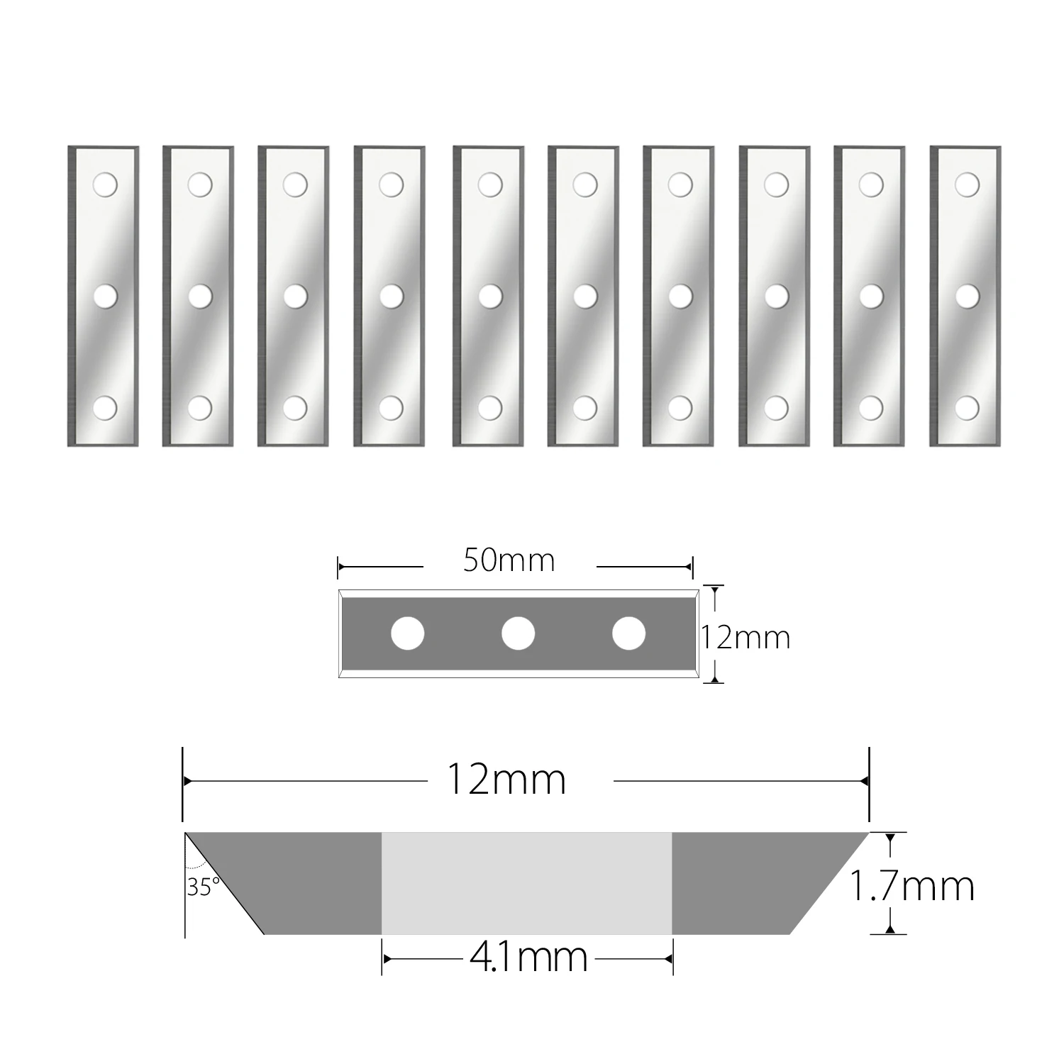 Imagem -03 - Carbide Insere Cortador para Plaina Helicoidal Espiral Cortador Cabeças de Pintura Raspador Carpintaria Router Bit 4-edge 50 mm 10 Pcs