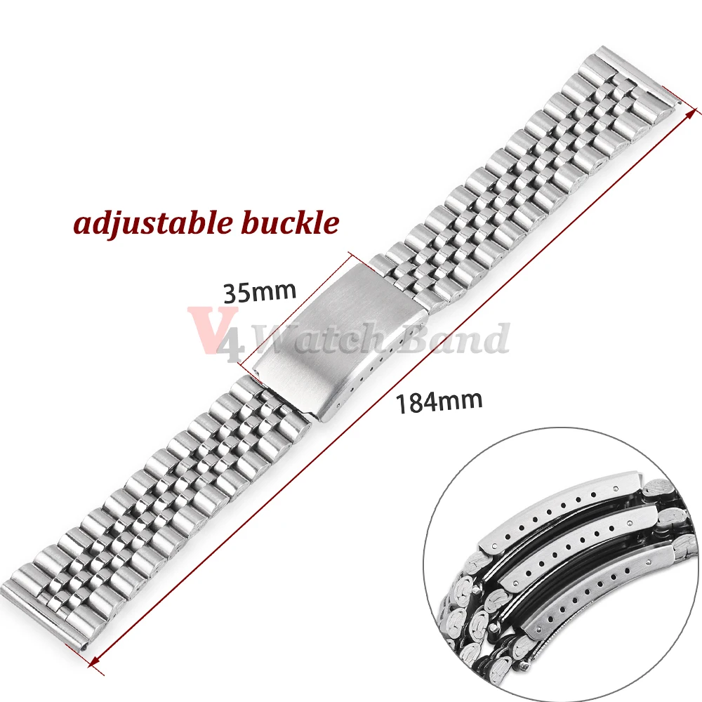 Stainless Steel Watch Band for Seiko 22mm 20mm 18mm 16mm 14mm 12mm Metal Bracelet Adjust Buckle Men Women Universal Watch Strap