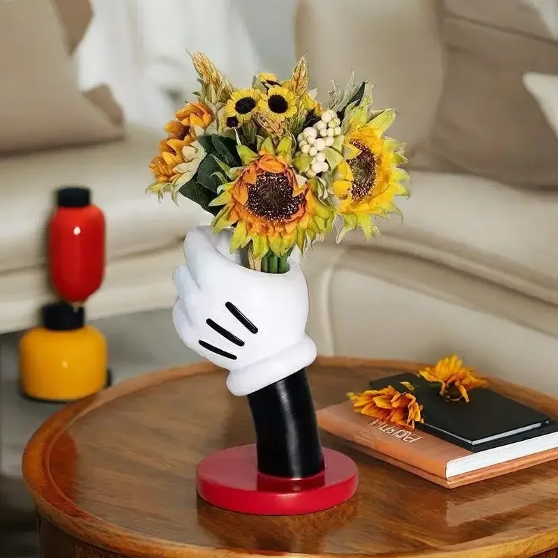 1pc Disney Mickey Hand Model Pen Container Vase Cute Cartoon Creative Home Ornament Student Stationery Office Desk Decor Gifts view 3