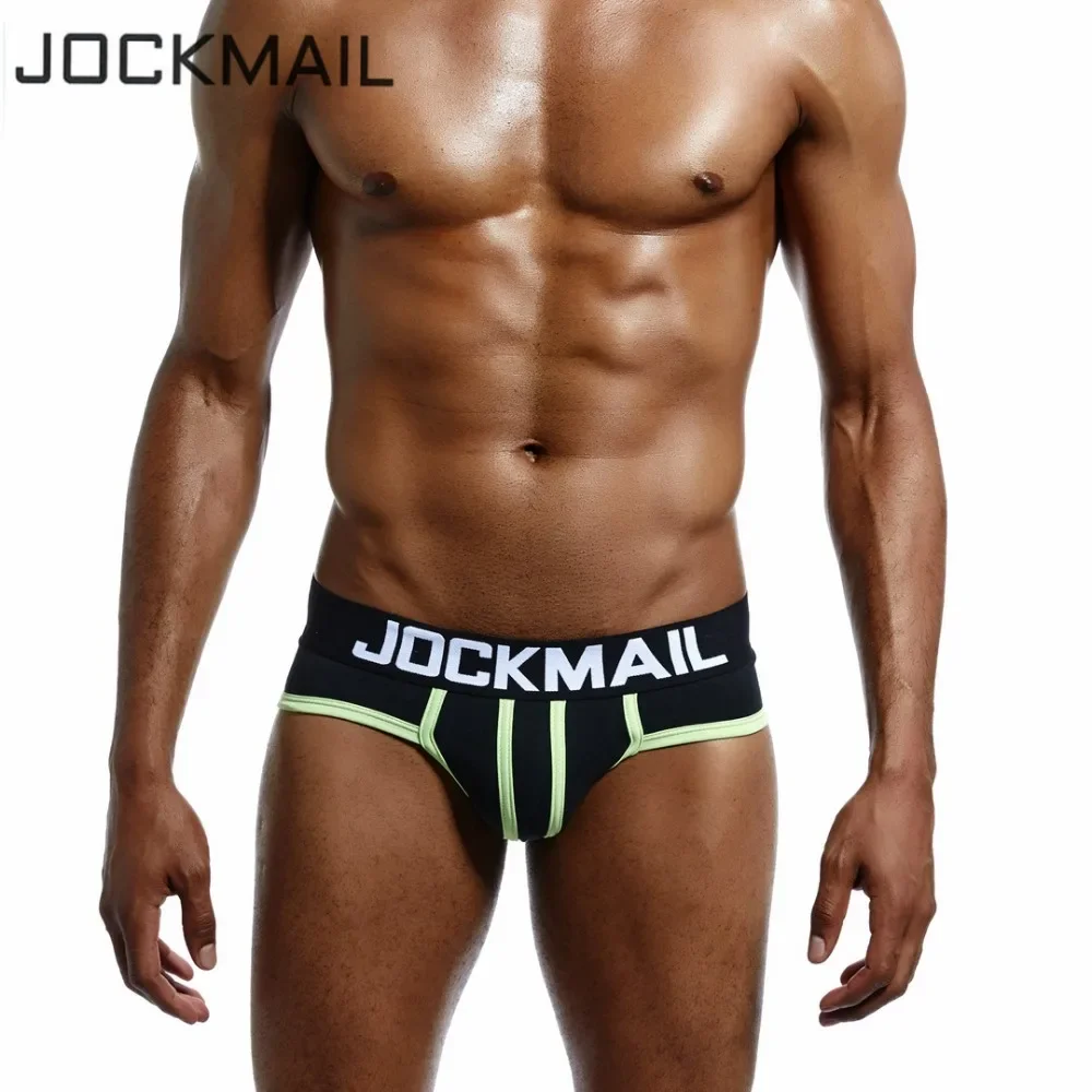 JOCKMAIL-ropa interior Sexy gay para hombre, calzoncillos de algodón convexos en U, suspensorio, cuecas