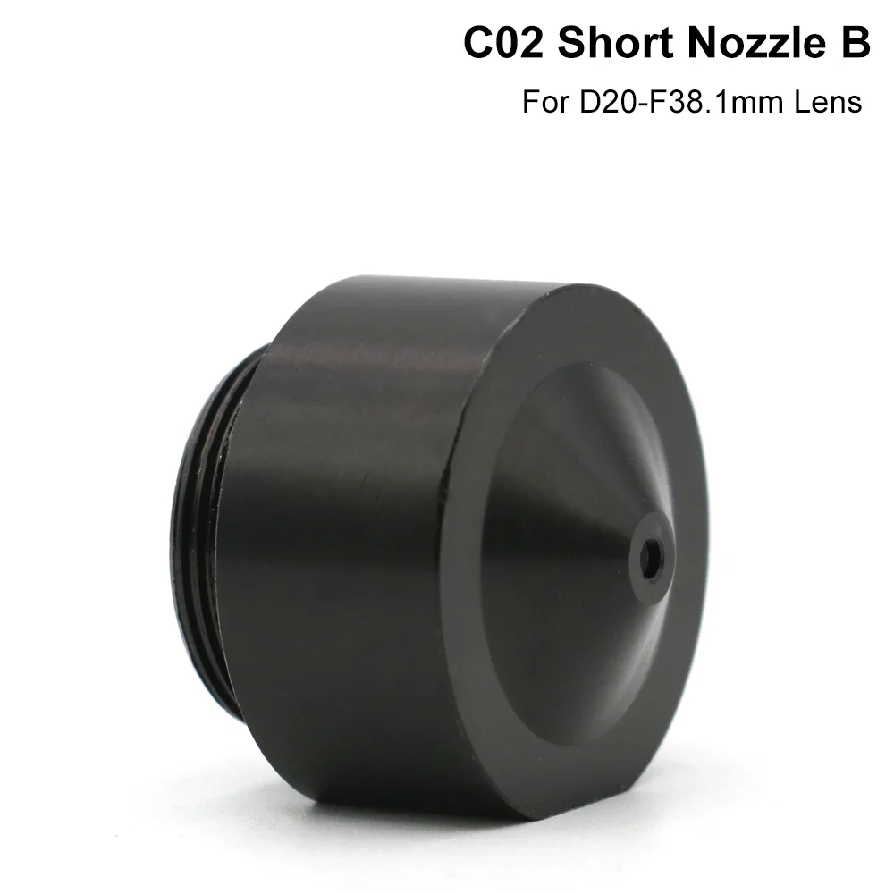 HAOJIAYI Air Nozzle N02 for Dia.20 FL38.1 Lens CO2 Short Nozzle B with Fitting for Laser Head at CO2 Laser Cutting Machine