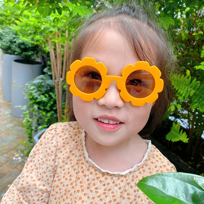 Gafas De Sol redondas De girasol mate para niños y niñas, anteojos De Sol bonitos para bebés, 2024