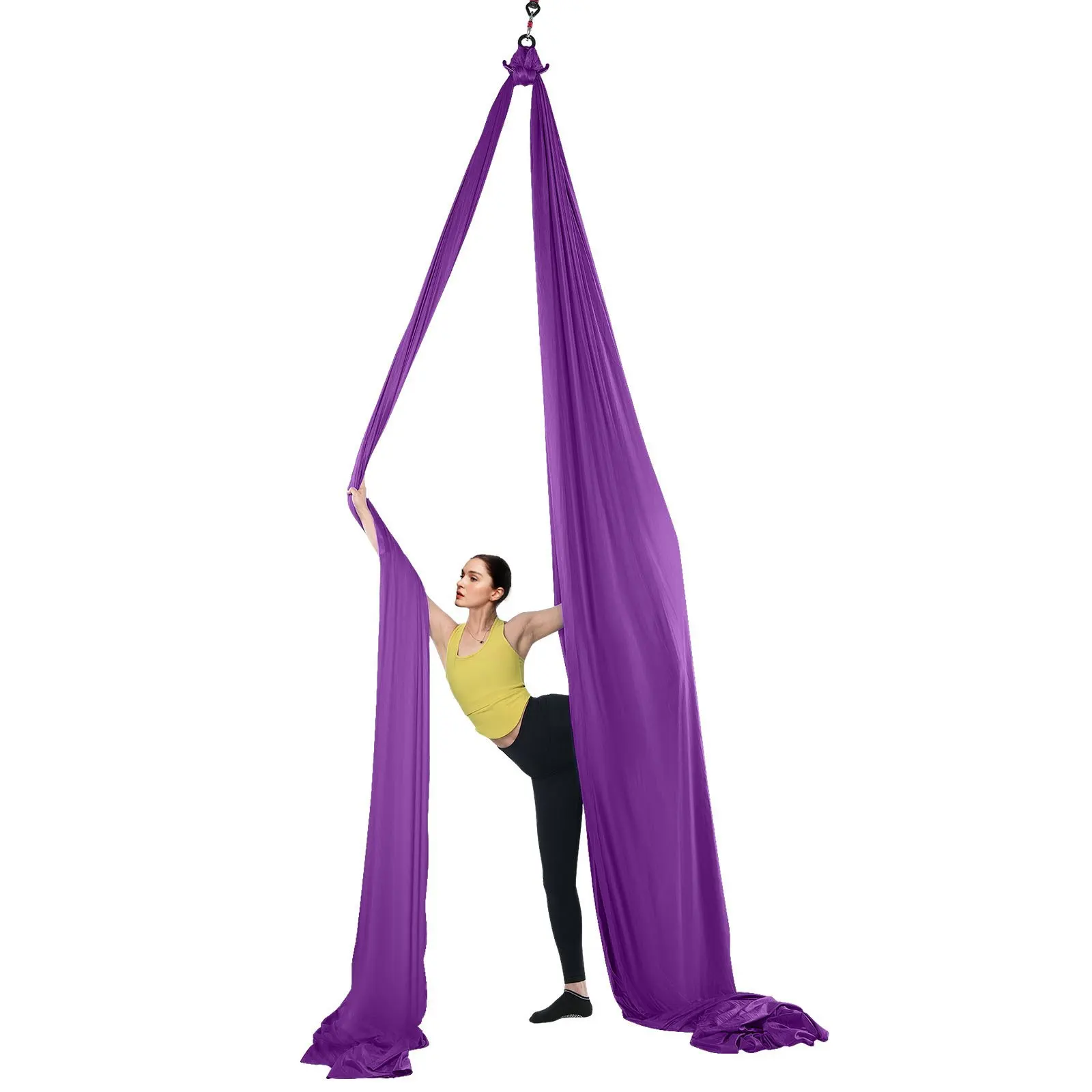Aerial Silk & Yoga Swing, 8.7 Yards, Aerial Yoga Hammock Kit with 100gsm Nylon Fabric, Full Rigging Hardware & Easy Set-up Gu