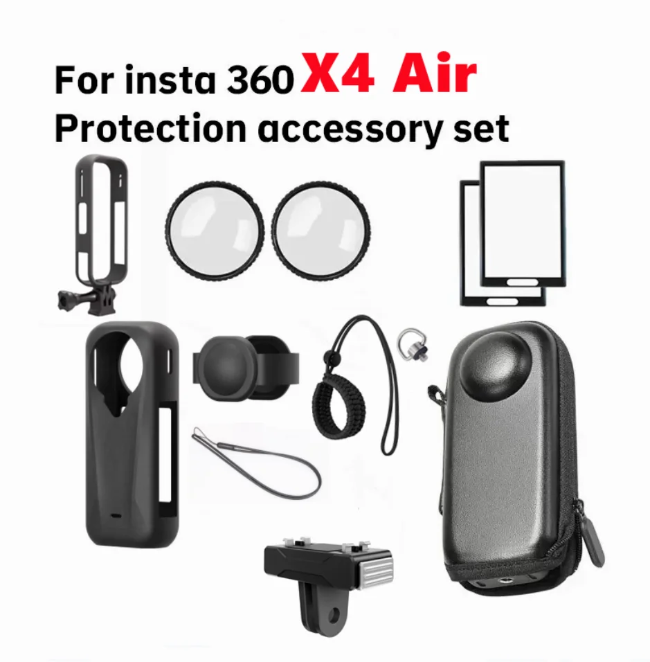 

Screen Protector for Insta360 X4 Air Accessories Kit Lens Guard Silicone Case Cover Storage Bag Magnetic Quick Release Adapter