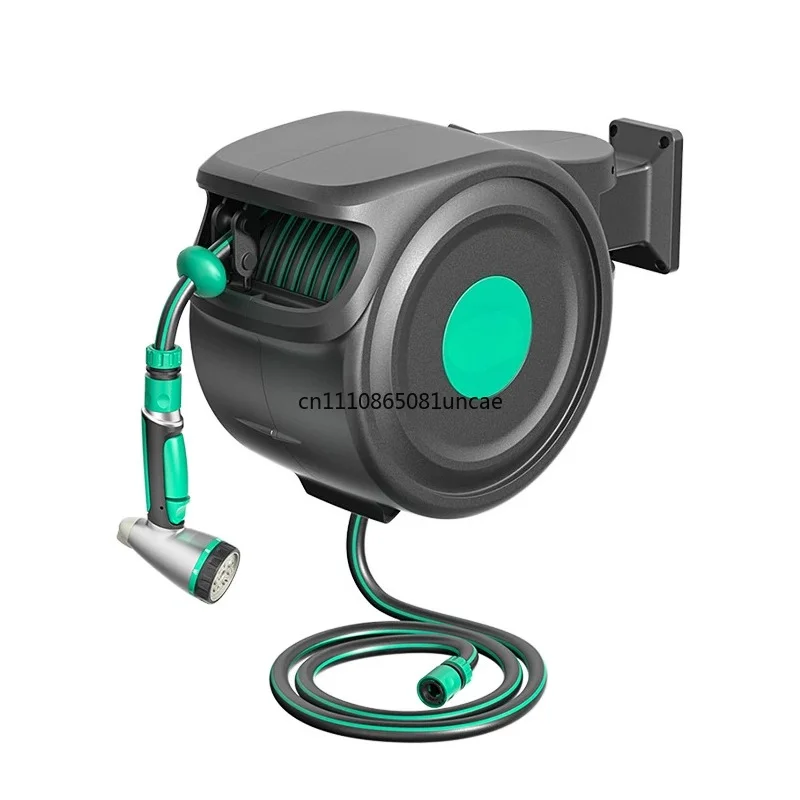 

Hot Sale Automatic Retractable Garden Hose Reel Storage Rack Water Gun for Car Wash Yard Watering