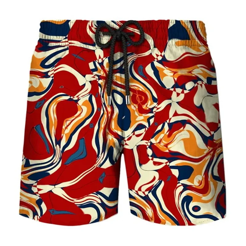 

Summer 3D Print Geometry Pattern Beach Shorts For Men Casual Short Pants Quick Dry Oversize Cool Men Swim Sport Beach Trunks