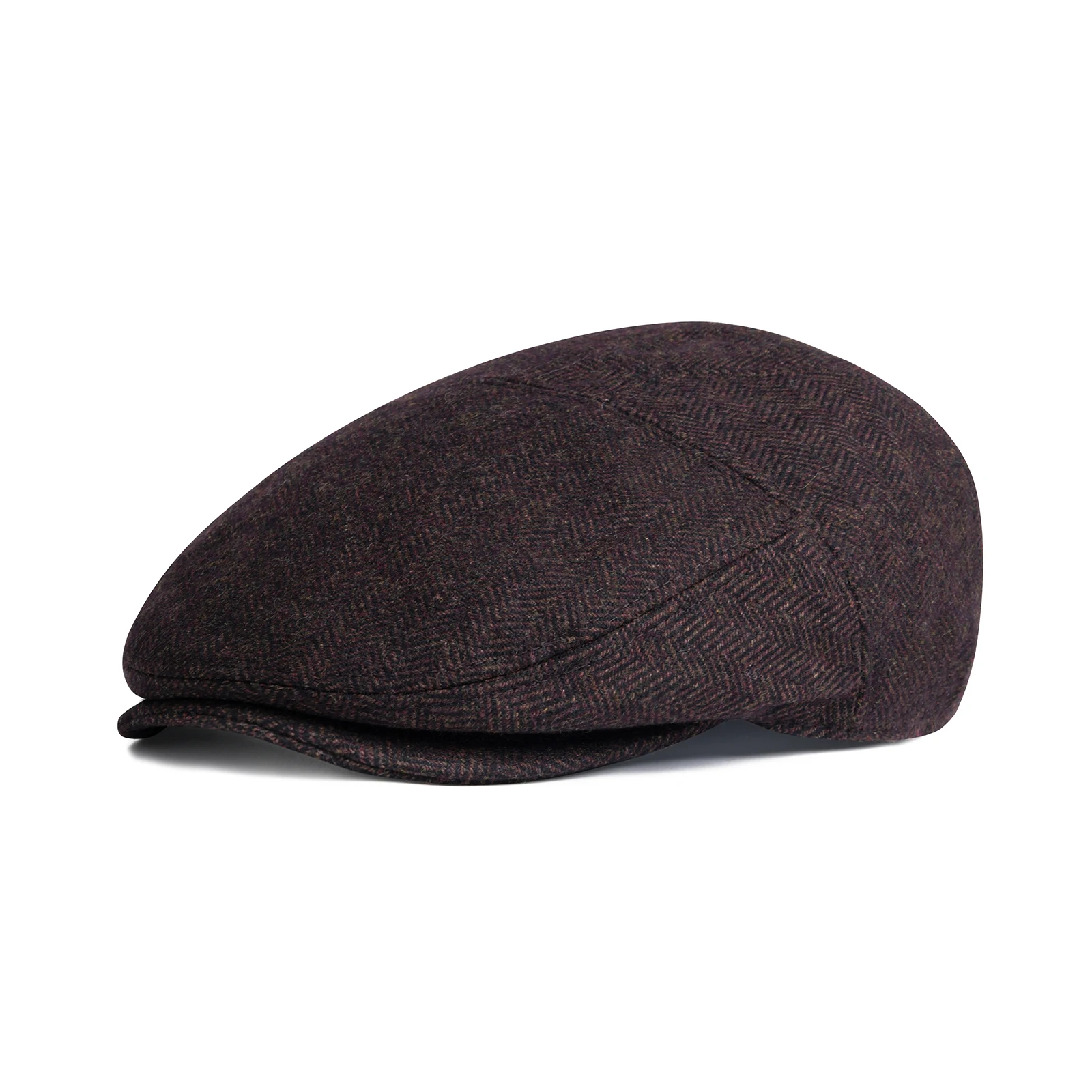 JANGOUL Herringbone Flat Ivy Newsboy Cap for Men Boston Irish Hat Classic Wool Blend Tweed Cabbie Outdoor Driving Hat JGMZ630