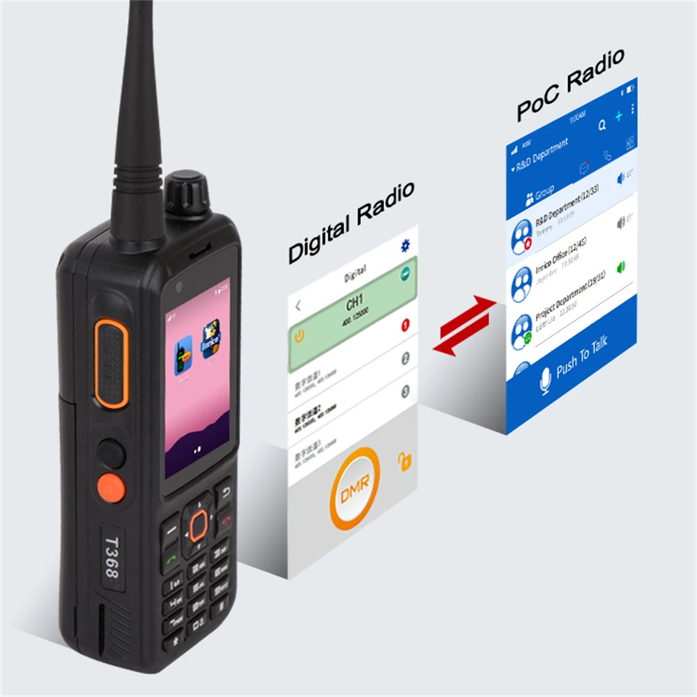 T368 6000mAh walkie talkie, 4G LTE, GPS, วิทยุ poc, DMR, วิทยุสองทาง, ซิมการ์ดคู่, WIFI, กล้องหน้าจอสัมผัส, ใหม่ล่าสุด