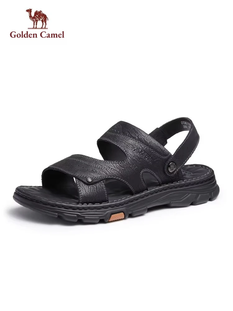 Golden Camel Brand Classic Men's Sandals 2026 Summer Genuine Leather Sandals Outdoor Casual Lightweight Sandal Fashion Sneakers