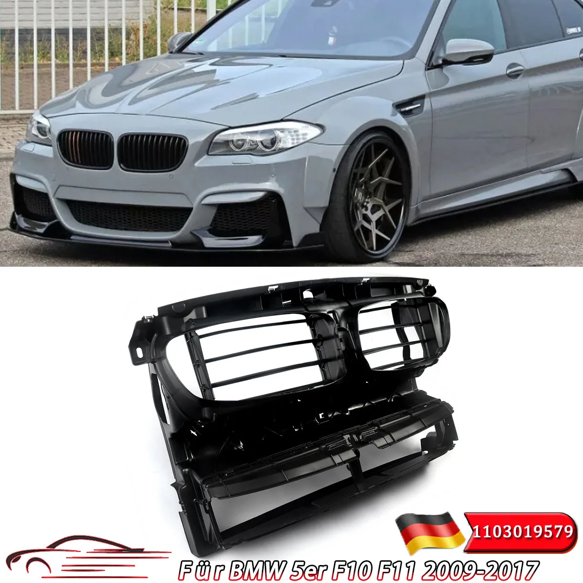 Magickit for BMW 5 Series F10 F11 2010 2011 2012 2013 2014- 2016 Front Radiator Air Duct w/o Motor  51747200787 Car Accessories