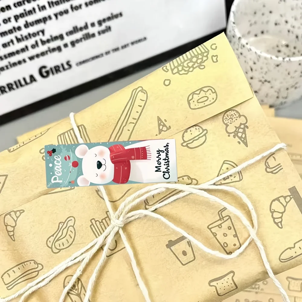 120/360/2400 Stück Weihnachtsaufkleber-Rolle - Niedlicher Weihnachtsmann Eisbär, Frohe Weihnachten - für Geschenkverpackungen, Verpackung - Papierbasiert – Detail 7
