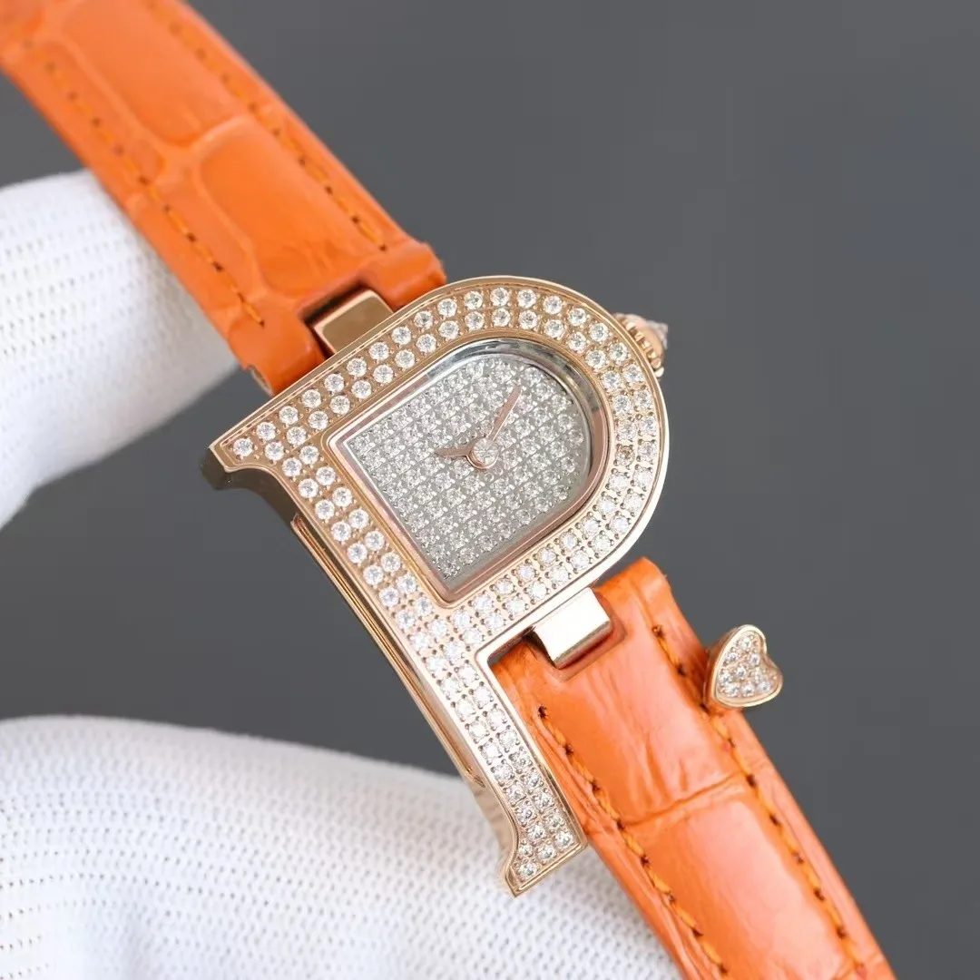 

Women's fashion watch letter appearance element style, stainless steel material, sapphire glass, calf leather strap.