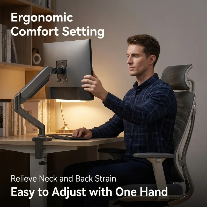 

Universal Single Monitor Bracket Up To 32 Inches And 19.8 Lbs Per Screen Computer Desk Mount Stand Adjustable Computer Bracket