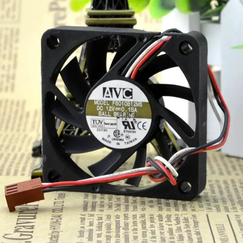 for AVC 6010 12V 0.15A 6CM/cm Dual Ball 3-Wire CPU Chassis Fan F6010B12MS