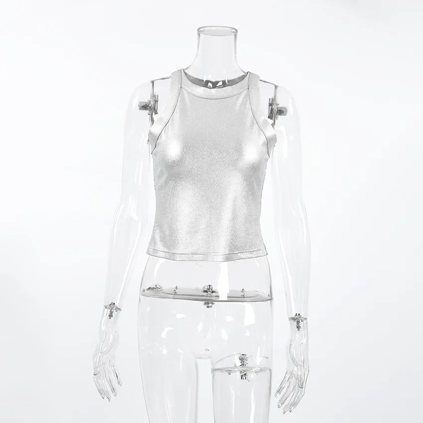 Top for Women 2026 Fashion Pit Strip Spring Summer Versatile Round Neck Sleeveless Tank Top Casual Solid Color Top
