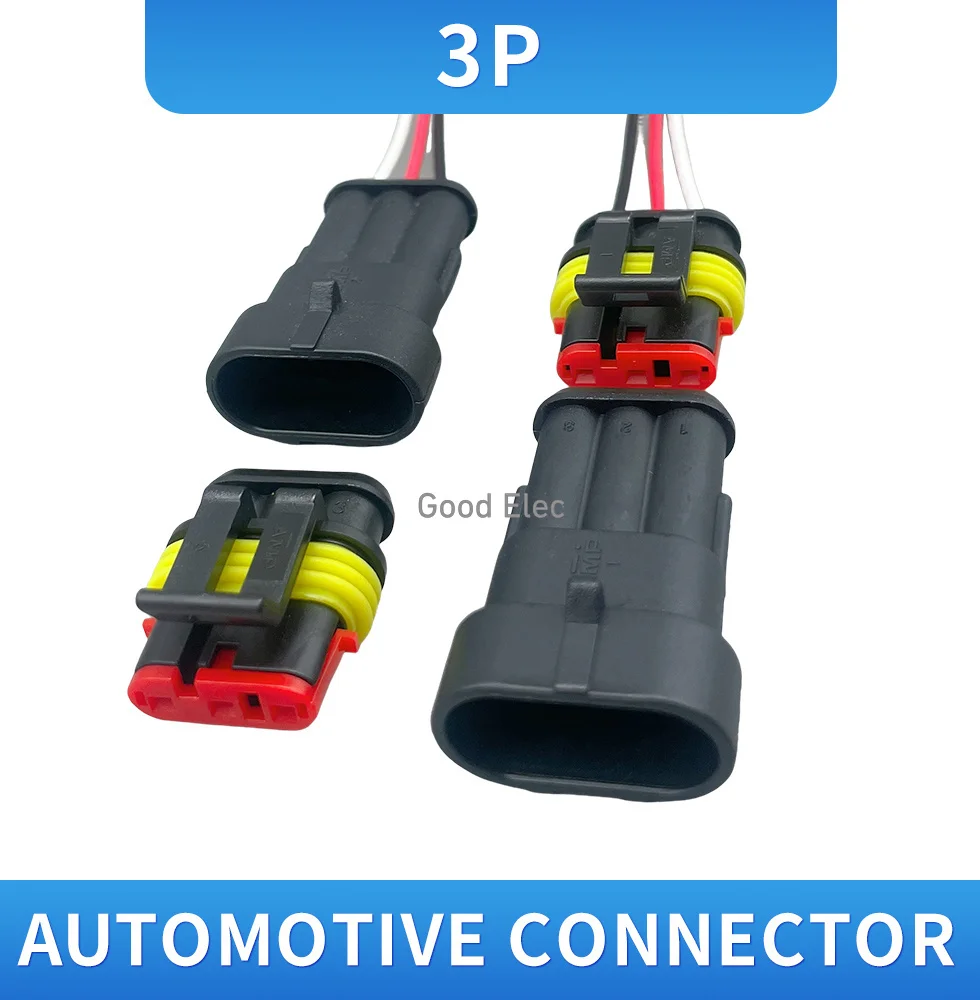 5 sets,3 hole,pin,Car waterproof wire connector plug,Super AMP sealing method,wire slo